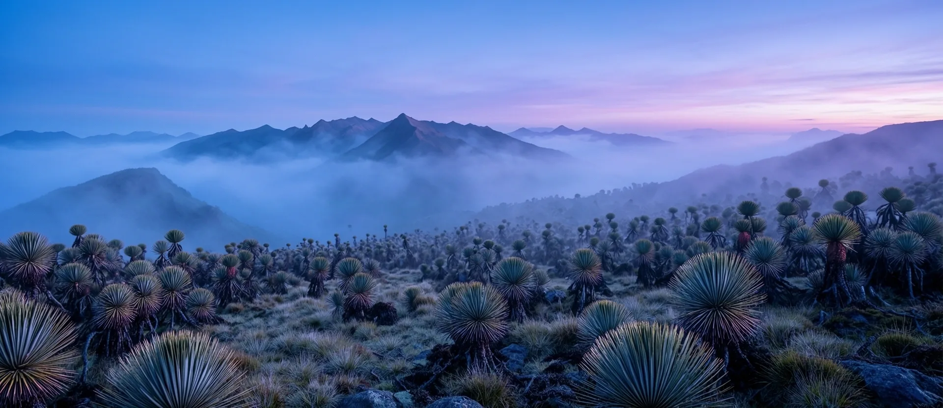 Paisaje de los Andes colombianos al amanecer